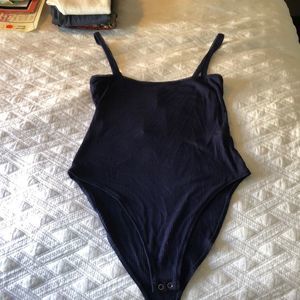 Navy blue square neck bodysuit